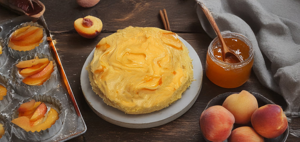 Custard and Jelly Cookie with Peaches