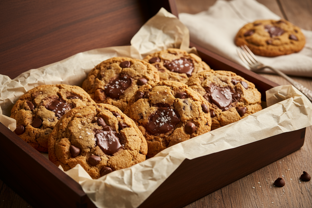 6 gourmet Chocolate chip Cookie in a box
