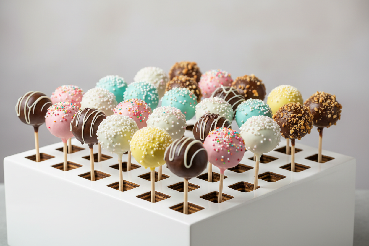 Cake Pops on a display - standing upright